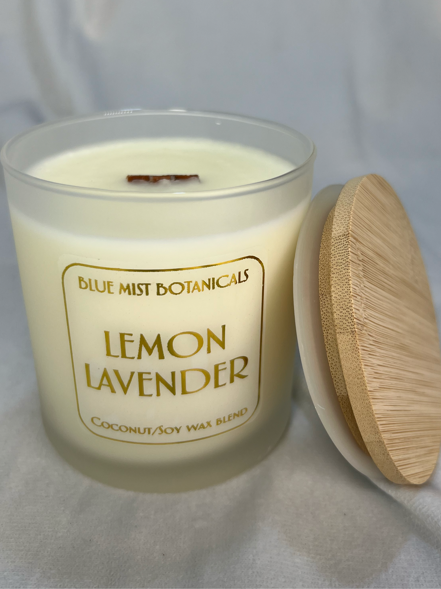 Lemon Lavender Soy Candle with Wooden Wick