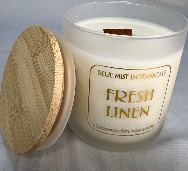 Fresh Linen Soy Candle with Wooden Wick