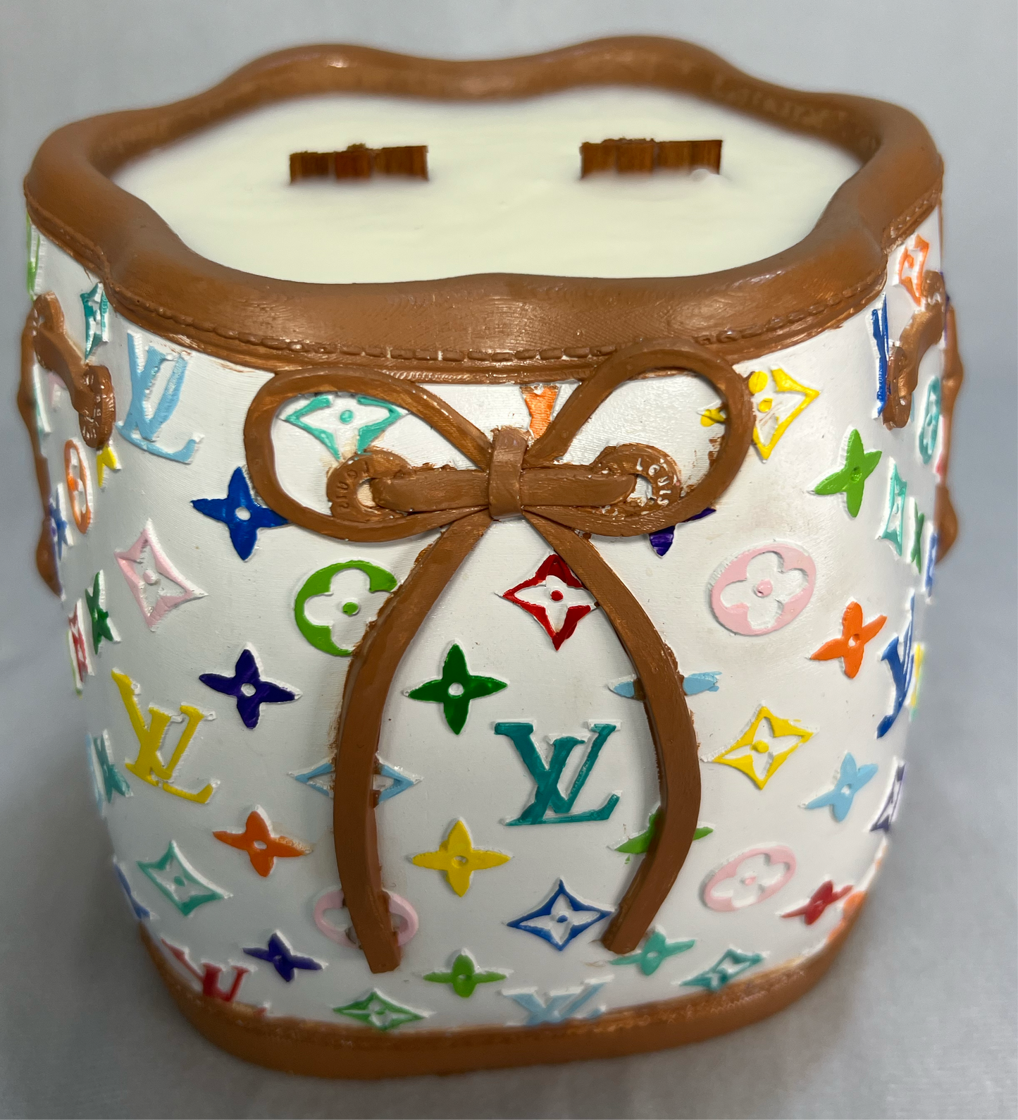 Rainbow Flower Hand Bag Candle