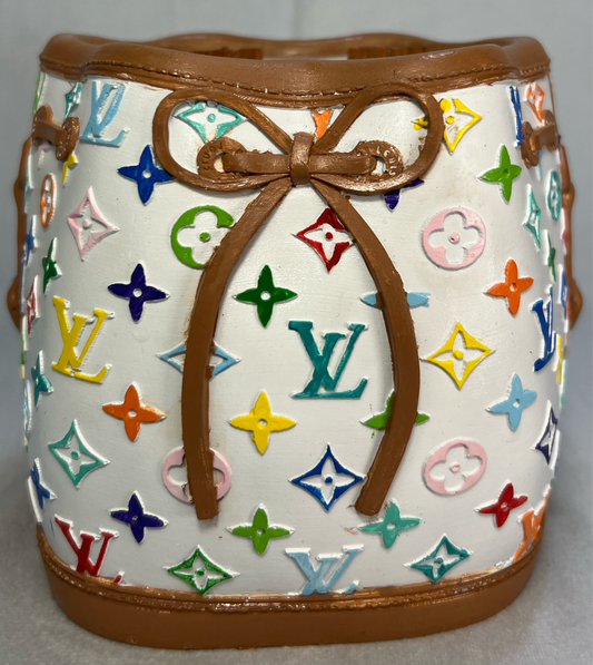 Rainbow Flower Hand Bag Candle